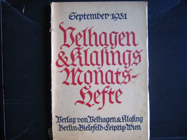 Velhagen & Klasings Monatshefte - September 1931.