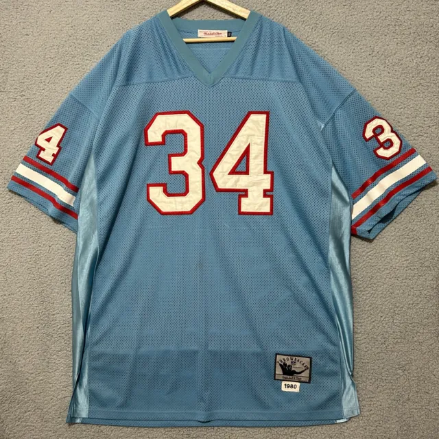 Mitchell & Ness, Shirts, Mitchell And Ness 993 Throwback Oilers 1 Warren  Moon Home Jersey