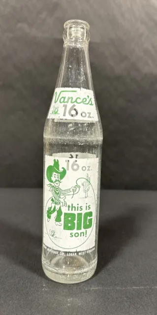 Vance's 16oz This Is Big Son ACL Soda Bottle Logan Beverage Logan WV Bottle