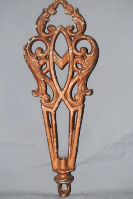 Antique Cast Iron Victorian Era Lamp Finial Painted A Dark Brass Color 9 inches