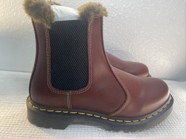 Dr. Martens Women's 2976 Leonore Faux Fur Lined Chelsea Boots - Tan size 6
