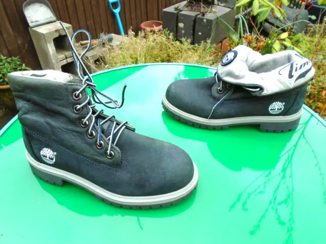 TIMBERLAND BLUE LEATHER Roll Top Work Type Boots Uk Uk 3 Eu 35.5 23.99 PicClick UK