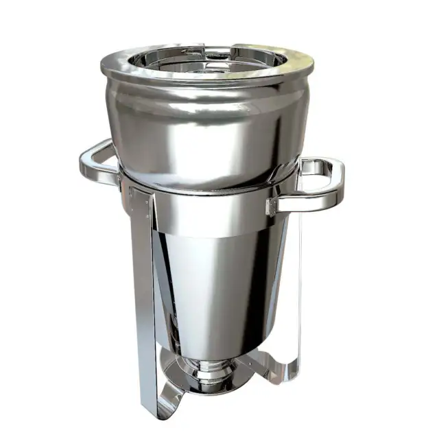 SOGA 11L Round Stainless Steel Soup Warmer Marmite Chafer Full Size Catering Cha