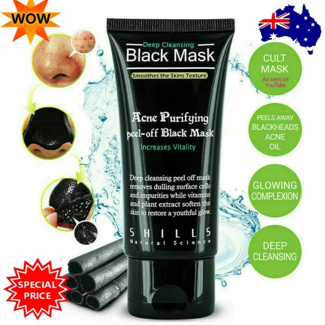 Face Mask Nose Blackhead Acne Pore Deep Remover Cleansing Strip Black Mud