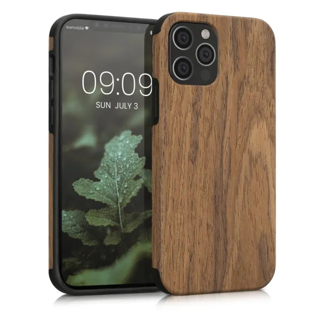 Coque en bois et silicone pour Apple iPhone 12 iPhone 12 Pro