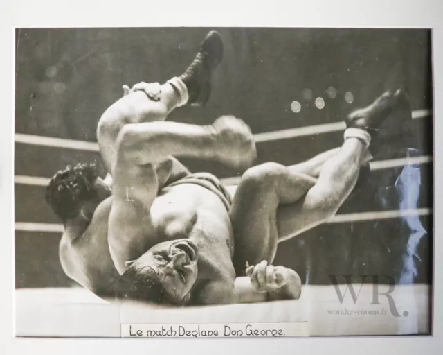CATCH 1937 - DEGLANE / DON GEORGE - Grande Photo de presse 30x40cm - Paris-Soir