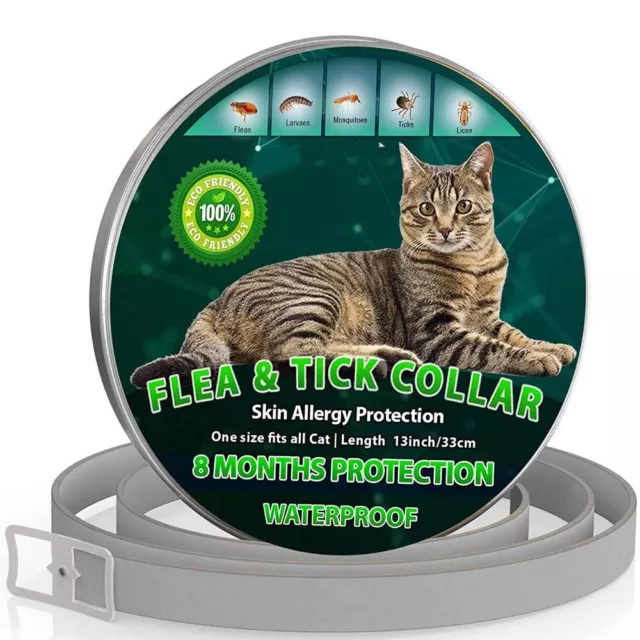 Waterproof 8Months Cat Flea Treatment Neck Colla Tick Collar Adjustable Natural