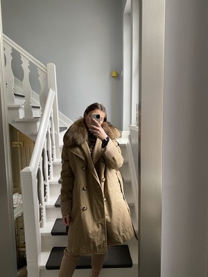 MONCLER MANTEL MIT Fell _Gr. XXL (44)_ 