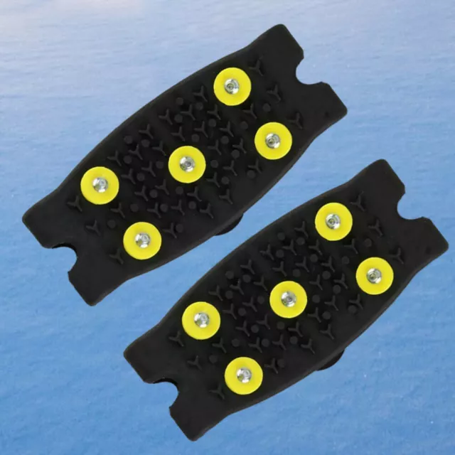 5-Stud Climbing Spikes Anti Slip Unisex Outdoor Chain Shoe Spikes (Black Yellow)