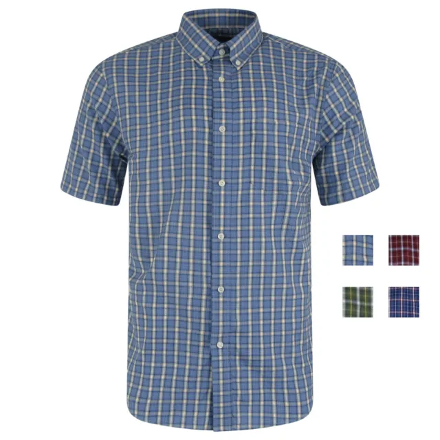 Carabou Men’s Short Sleeve Shirt with Chest Pocket Men’s Checked Shirt 3XL-5XL