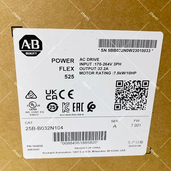 25B-B032N104 PowerFlex 525 7.5kW (10Hp)  AC Drive Allen-Bradley New Sealed