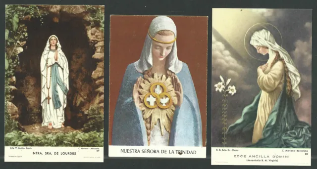 3 Estampas antiguas de la Virgen andachtsbild santino holy card santini