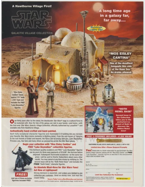 STAR WARS Hawthorn Village Mos Eisley & Hoth Vintage Print Ad Advertisement 2009