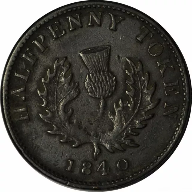 1840 Canada Nova Scotia Victoria Half Penny w/Thistle Engrailed Edge!! -d2013tch