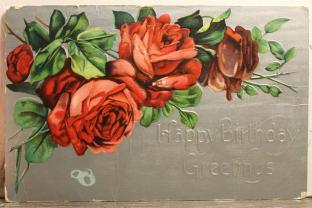 Greetings Happy Birthday Postcard Old Vintage Card View Standard Souvenir Postal