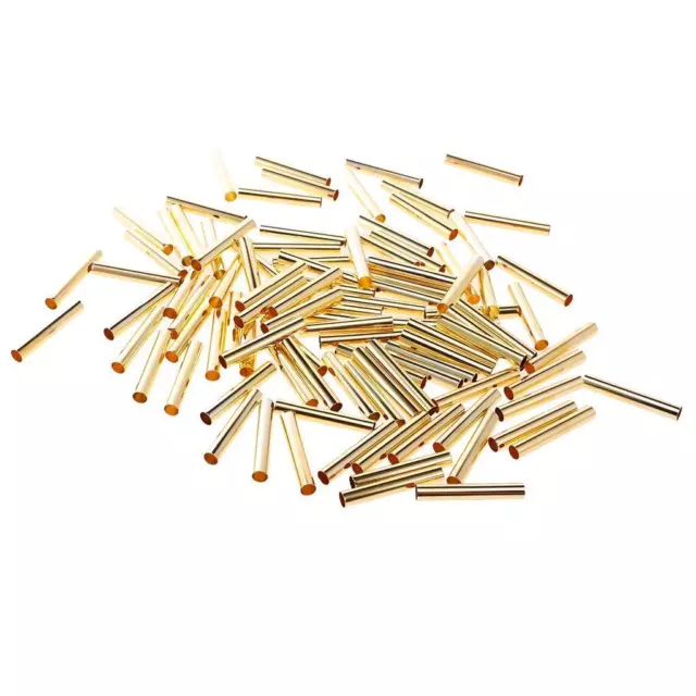 100pcs Tube Bead Smooth Spacer Metal Tube Spacer Beads Jewelry Findings
