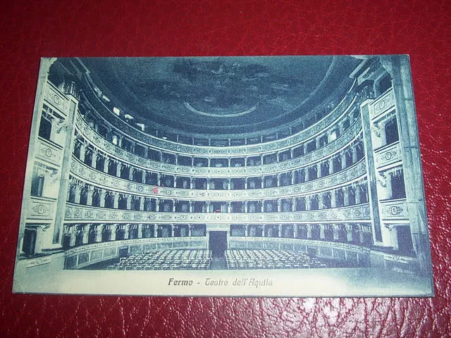 Cartolina Fermo - Teatro dell' Aquila 1920 ca.
