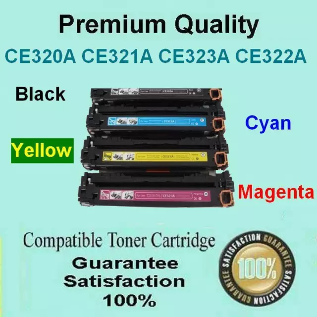 4 x HP CE320A-CE323A Toner for Laserjet CP1525nw CM1415fn CM1415 CP1525 128A