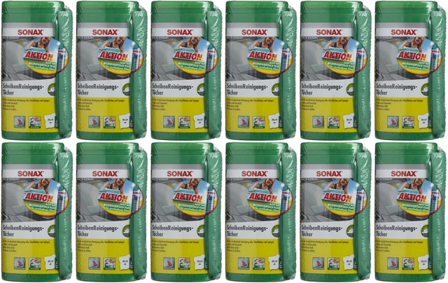 Sonax ScheibenReinigungsTücher Box MicrofaserTuch 75 ml VPE Set 12 Stück 0412041