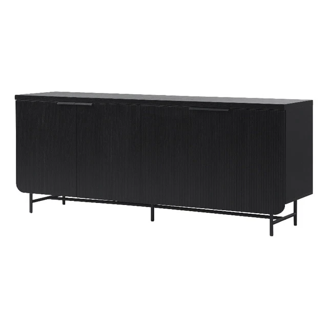 Walker Edison 4-Door Modern Wood Sideboard with Ample Cabinet in Black