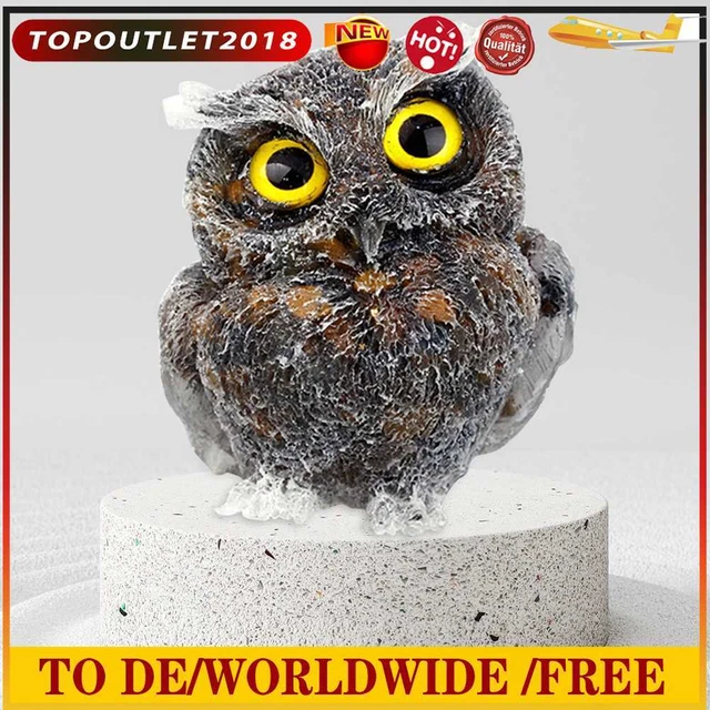 Crystal Gravel Owl Hand Carved Owl Ornaments Decorative Creative Home Decoration