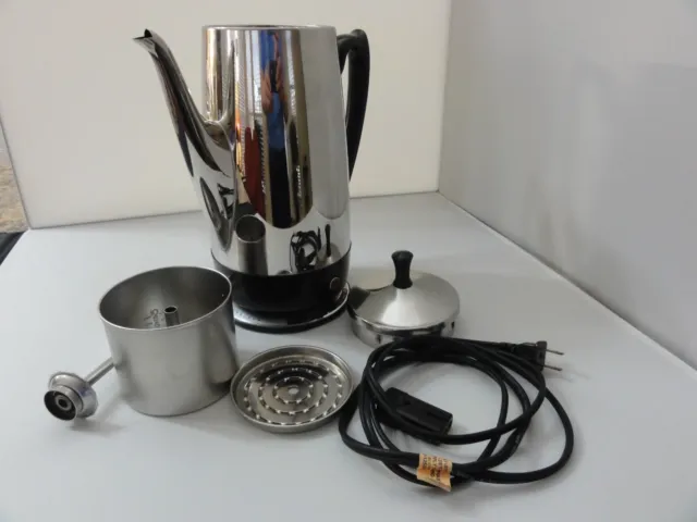 General Electric 1P33 Coffee Percolator 10 Cup Vintage Complete