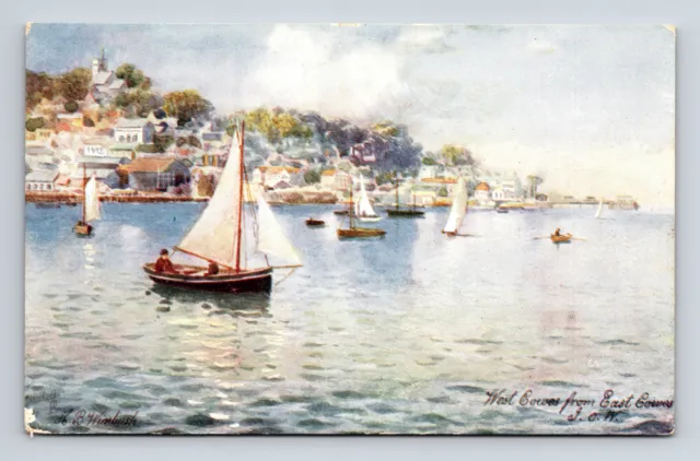 West Cowes IOW Sailboat HB Wimbush Raphael Tuck's Oilette Isle of Wight Postcard