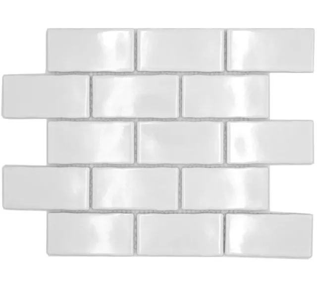 Azulejos de mosaico de cerámica Metro Sybway compuesto liso blanco brillante cocina baño|10 alfombras