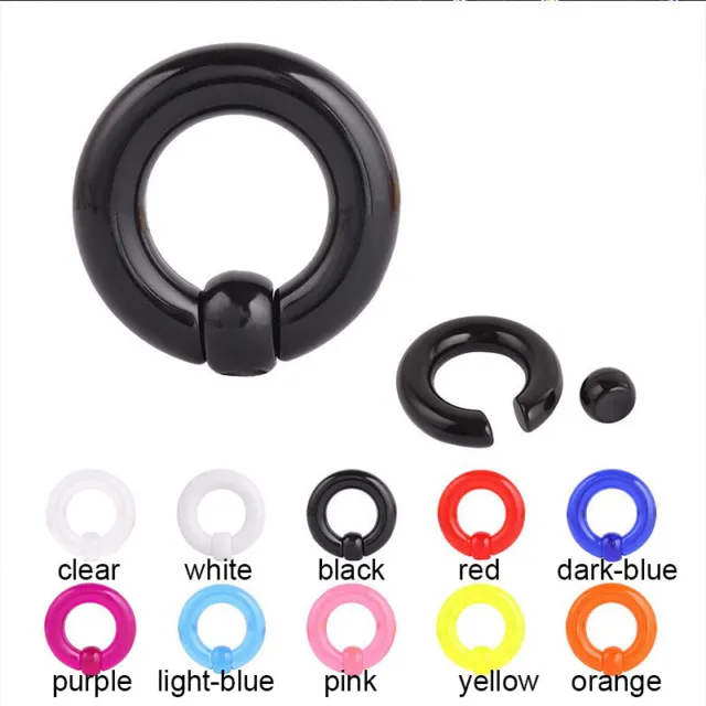 1 Pair Tunnel Plug Earrings Acrylic Nose Ring Body Piercing BCR PA Jewelry