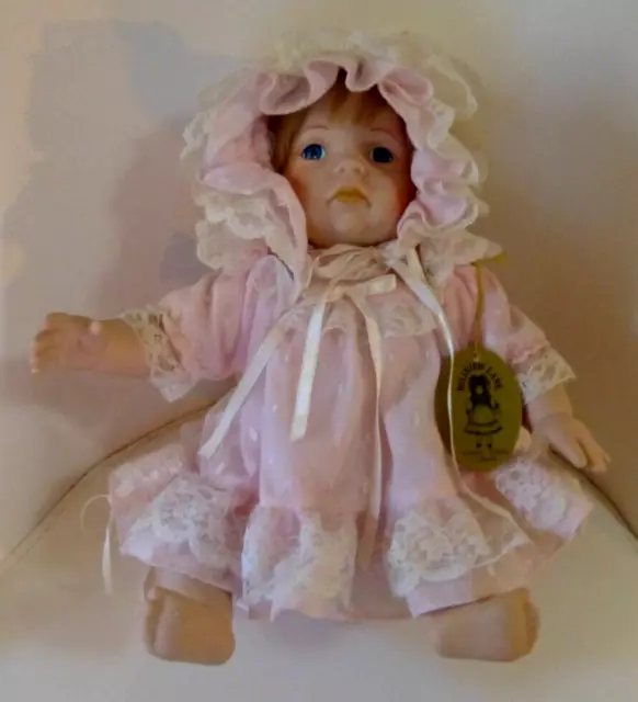 Hillview Lane Vintage Baby Toddler Porcelain Doll In Pink Original Outfit - 1991