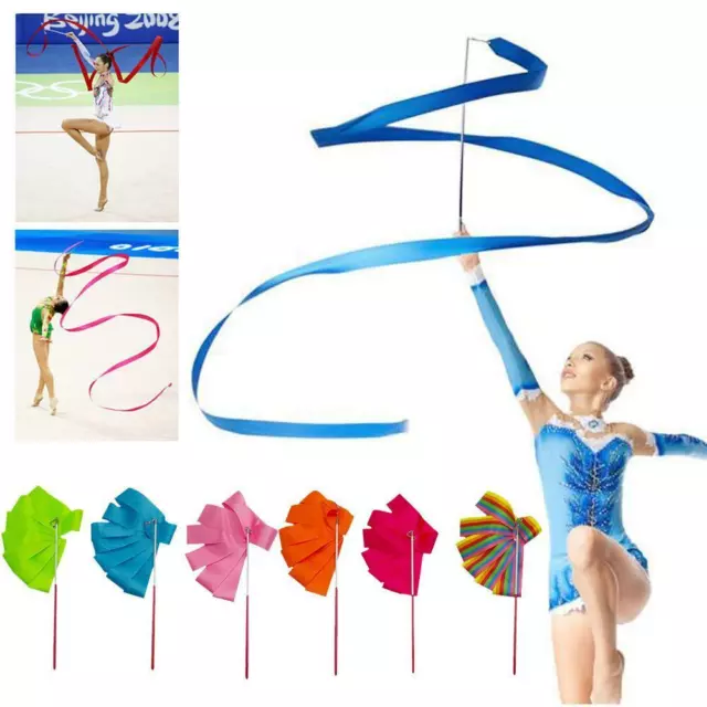 Dance Ribbon Rhythmic Art Gymnastic Ballet Streamer Twirling Rod Sports Hot sale