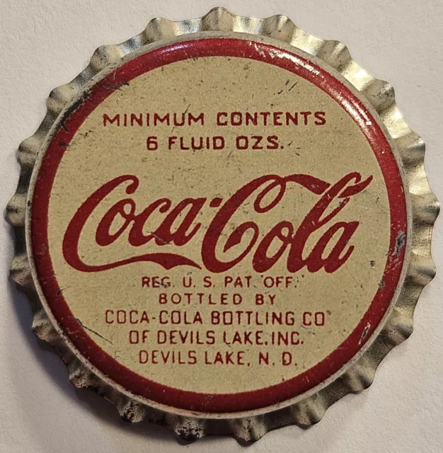 Coca-Cola Cork Lined Soda Bottle Cap; Devils Lake, N.D. - Unused