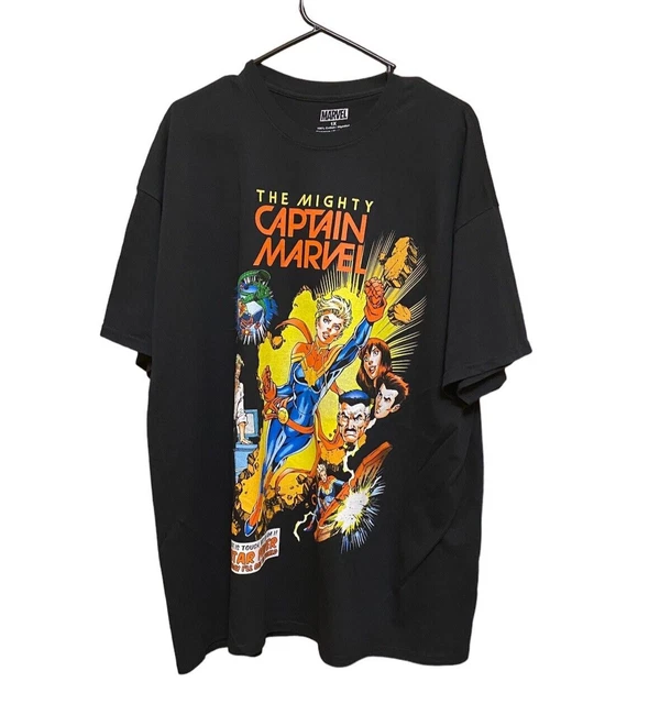 THE MIGHTY CAPTAIN MARVEL Marvel Comics Black T-Shirt Size 1X