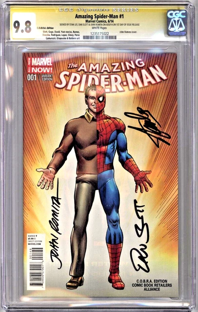 🕷 Amazing Spider-Man #1 🕷 CGC 9.8 SS Signed 3X 🔥 Stan Lee John Romita Slott🔥