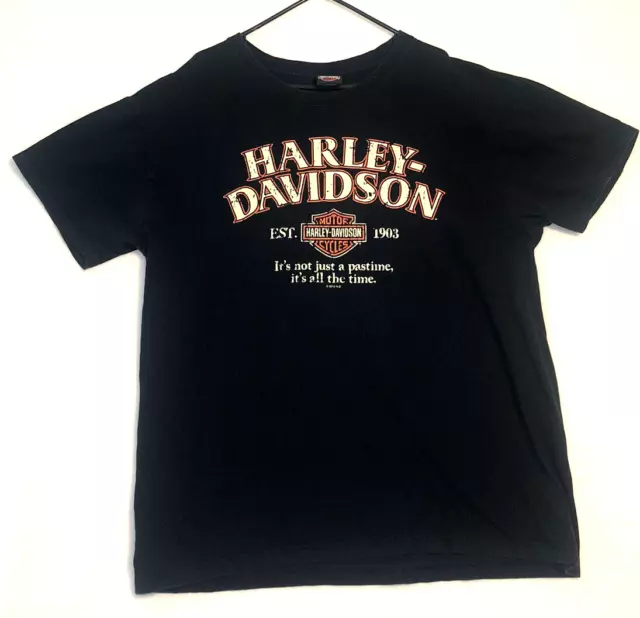 Harley Davidson Shirt Adult  XL Black Fletcher’s ClearwaterBeach Motorcycle Mens