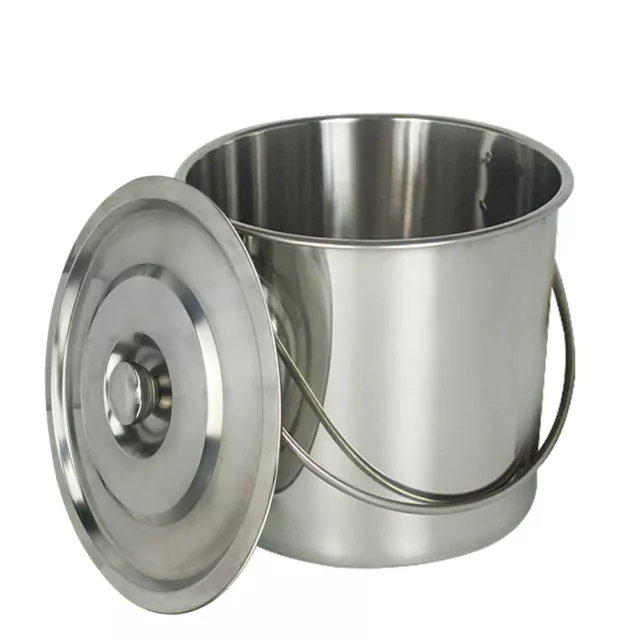 Cubo de acero inoxidable con tapa 12 L cubo de acero inoxidable jardín cubo industrial jardín DE