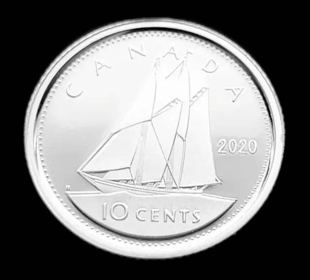 *** 2020  Canada  10  Cents  Proof  Ultra  Heavy  Cameo  99.99  Fine  Silver ***