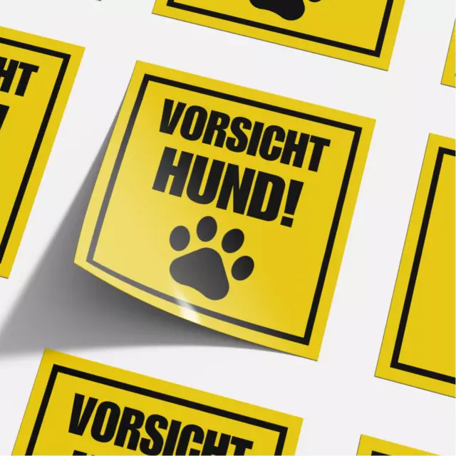 Vorsicht Hund Aufkleber  - Hinweis Achtung Hund (5 x 5 cm)