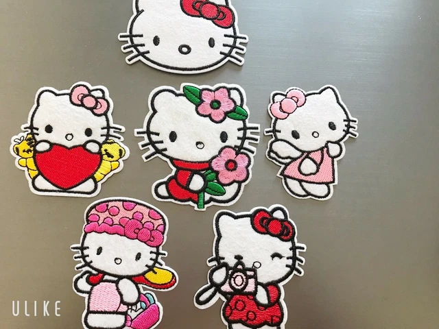 Hello Kitty gestickte Aufnäher für Kleidung aufbügeln süßes Geschenk Kawaii