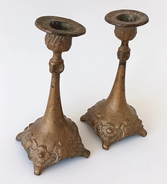Antique Art Nouveau Candle Holder Set