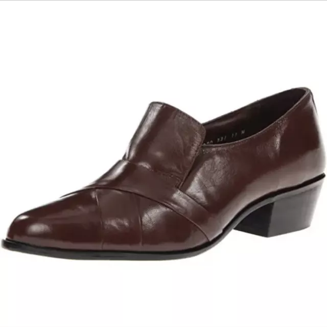 Stacy Adams SOTO 24820-221 Mens Cognac Leather Slip On Dress Shoes Size 14 M