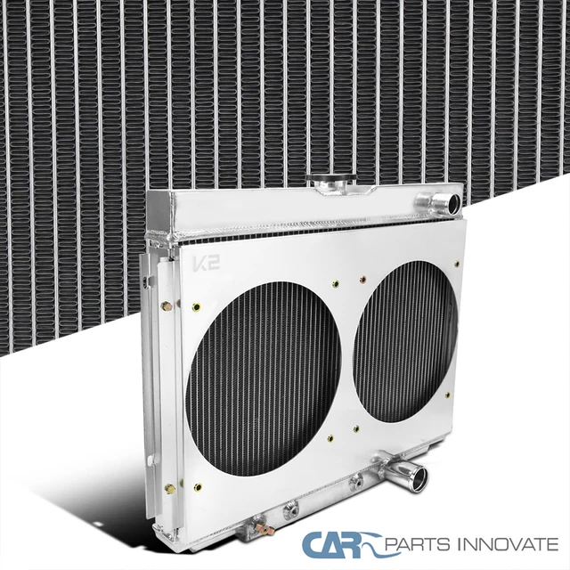 Fits 67-70 Ford Mustang V8 24" 3-Row Core Cooling Radiator w/ Dual Fan Shroud