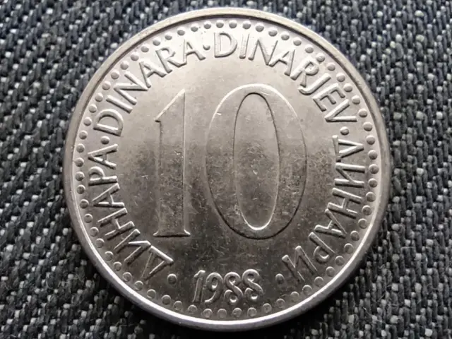 Yugoslavia 10 Dinara Coin 1988