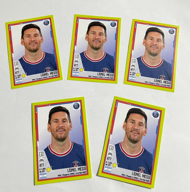 Panini France Foot Ligue 1 2021 2022 lot of 5x Lionel Messi #357 - PSG