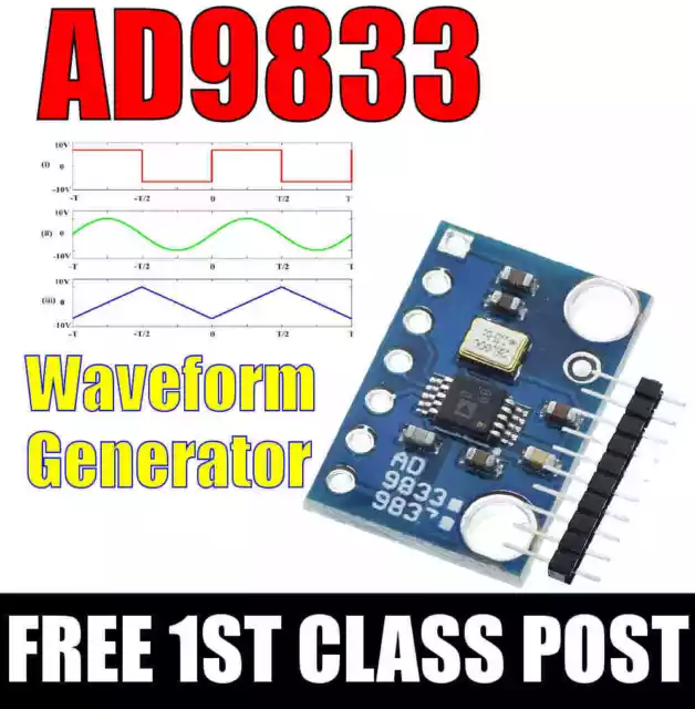 AD9833 Programmable Signal Function Generator Sine Square Wave DDS Arduino ESP