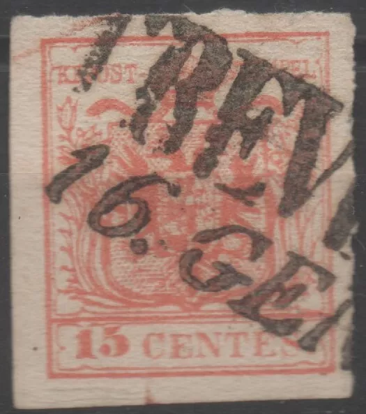 LOMBARDEI-VENETIEN 1850 - 15 centesimi used in Treviso