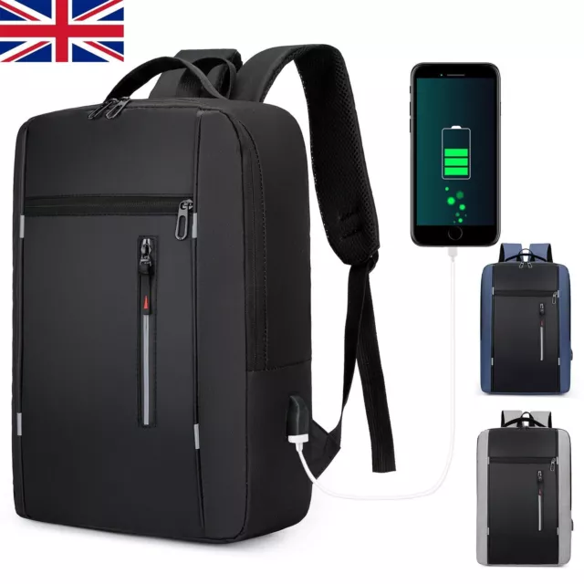 Men Women Boy Laptop Backpack Waterproof USB Rucksack Travel School Shoulder Bag