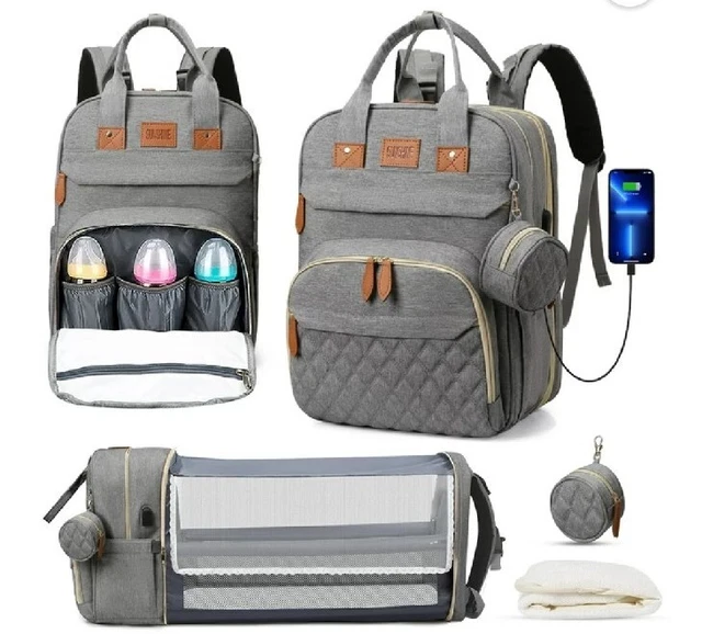 Baby Diaper Bag Backpack Changing Station for Boy Girl Waterproof with USB Port