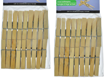 Alfileres de ropa de madera 64 piezas 3" clips naturales duraderos para lavar secado