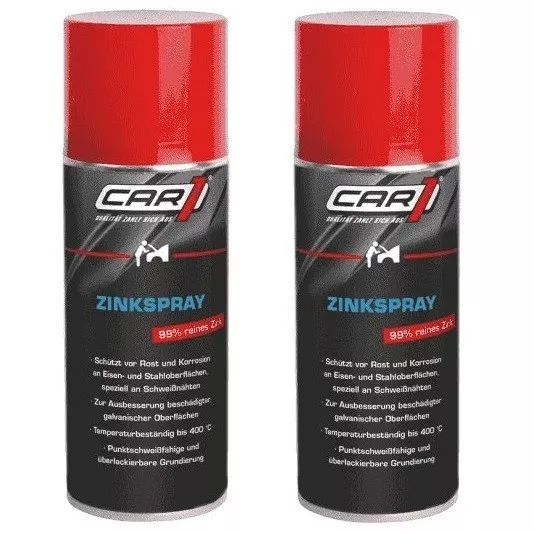 2 x 400ml CAR1 Zinkspray Rostschutz 99% reines Zink - CO 3005 - Versand mit DHL